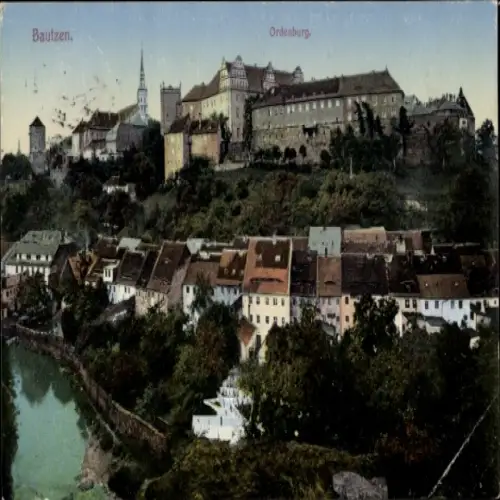 Ak Bautzen Sachsen, Blick auf die Ordenburg und Umgebung