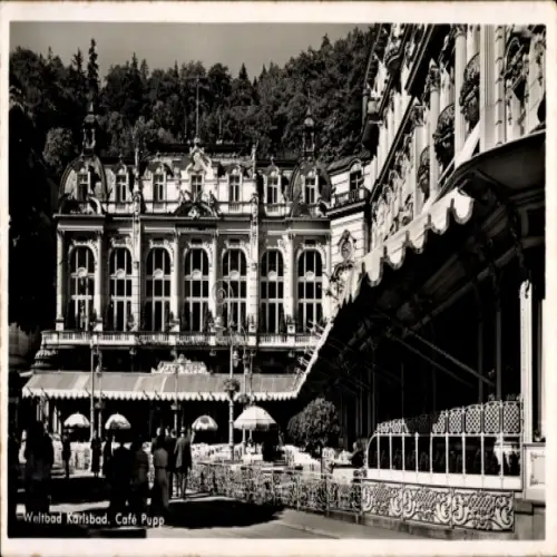 Ak Karlovy Vary Karlsbad Stadt, Cafe Pupp
