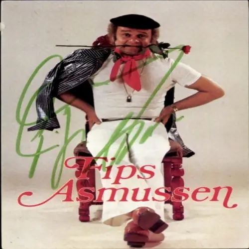 Autogrammkarte Sänger Fips Asmussen, Portrait, Autogramm