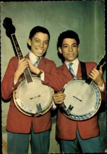 Ak Sängerduo Jan und Kjeld, Portrait, Banjos