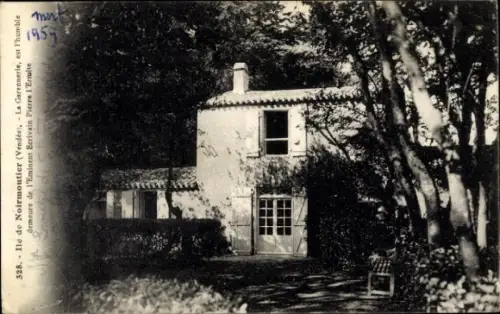 Ak Île de Noirmoutier Vendée, Hauseingang, La Garennerie, Pierre l'Ermite, Baumgarten