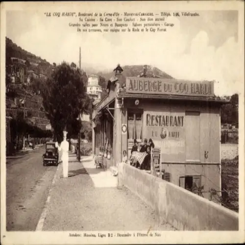 Ak Villefranche sur Mer Alpes Maritimes, Coq Hardi, Restaurant