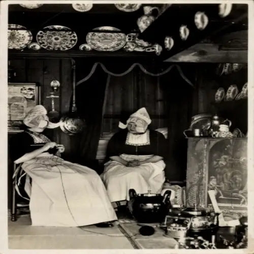 Ak Volendam Nordholland Niederlande, Volendams Interieur