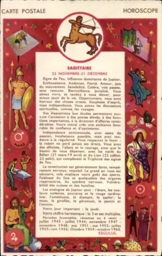 Ak Sternzeichen Schütze, Sagittaire, Zentaur mit Bogen