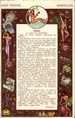 Ak Sternzeichen, Jungfrau
