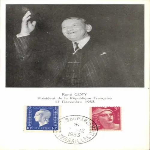 CPA Rene Coty, President de la Republique Francaise