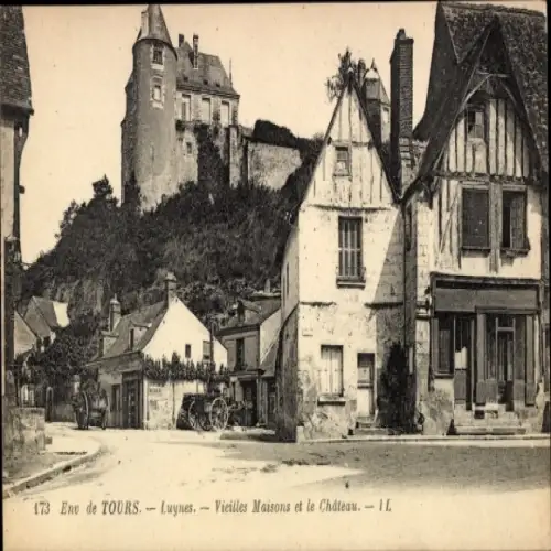 Ak Luynes Indre et Loire, Historische Gebäude, Schloss, ländliche Szenerie