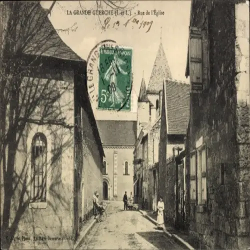 CPA La guerre d'Indre-et-Loire, Rue de Église
