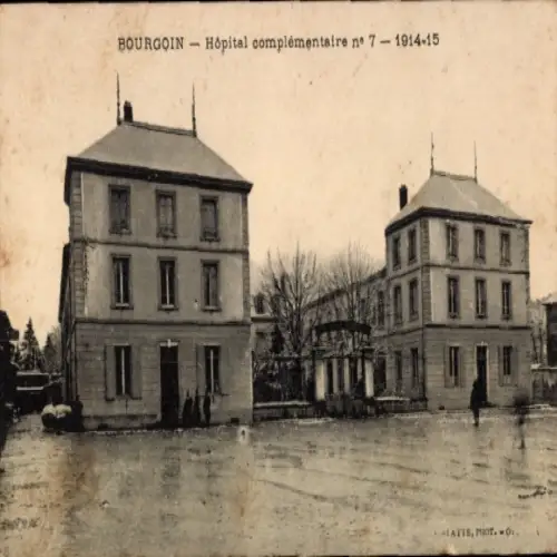 Ak Bourgoin Isère, Bauwerke des Hôpital complémentaire nr. 7, Jahr 1914-15