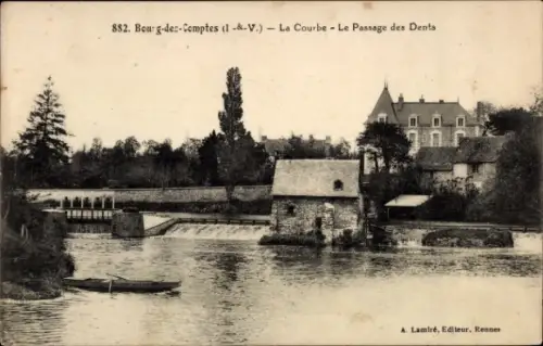 CPA Bourg des Comptes Guipry Ille-et-Vilaine, La Courbe, Le Passage des Dents