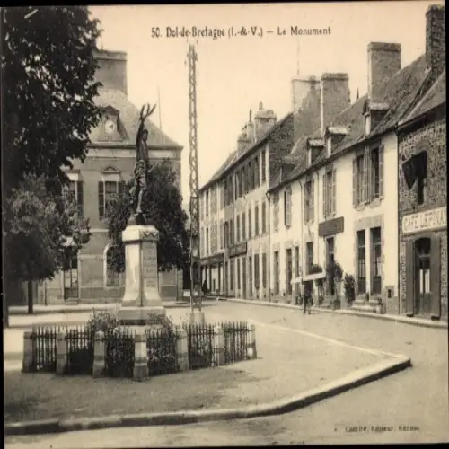 CPA Dol de Bretagne Ille et Vilaine, Monument, Café