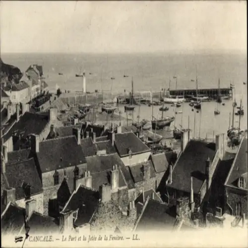 Ak Cancale Ille et Vilaine, Hafenansicht, Le Port, Jetée de la Fenêtre, Boote