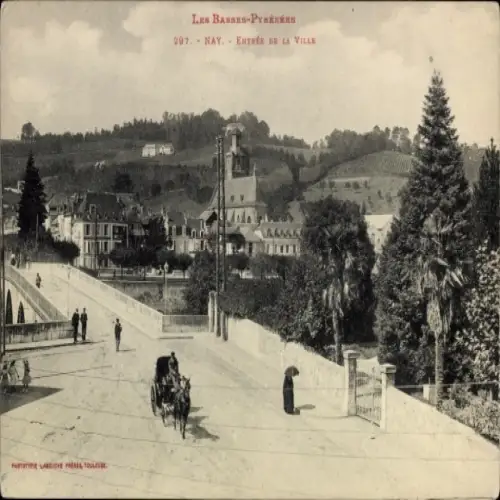 CPA Nay Pyrénées Atlantiques, Entrée de la Ville