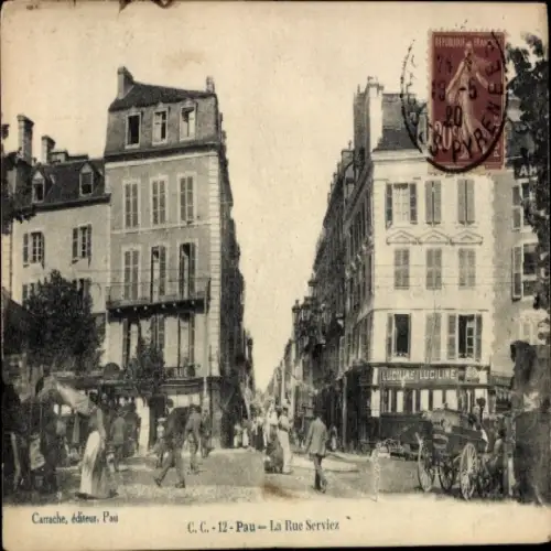 Ak Pau Pyrénées-Atlantiques, Rue Serviez