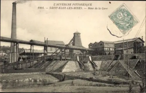 Ak Saint Éloy les Mines Puy de Dôme, Mine de la Gare, Schornstein
