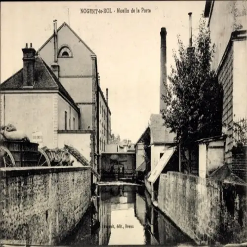 Ak Nogent le Roi Eure et Loir, Moulin de la Porte, Kanal