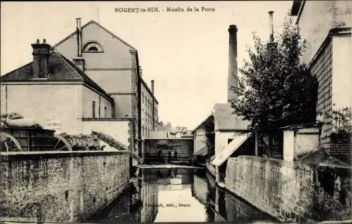 Ak Nogent le Roi Eure et Loir, Moulin de la Porte, Kanal
