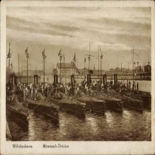 Ak Wilhelmshaven an der Nordsee, Minensuch-Division