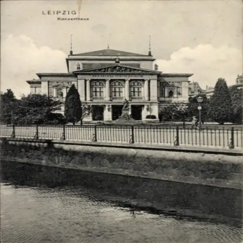 Ak Leipzig, Konzerthaus, Stadtansicht, Wasserfront