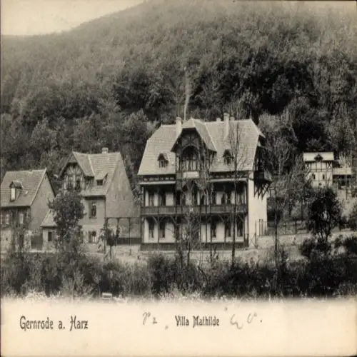 Ak Gernrode Quedlinburg im Harz, Villa Mathilde, Gebäude, Natur, 