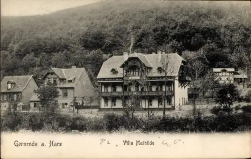 Ak Gernrode Quedlinburg im Harz, Villa Mathilde, Gebäude, Natur, 