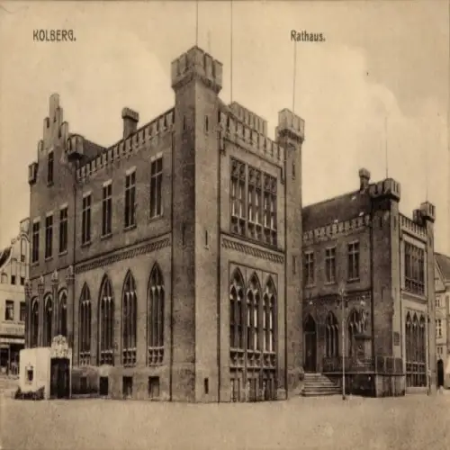 Ak Kołobrzeg Ostseebad Kolberg Pommern, Rathaus