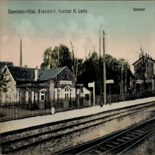Ak Biendorf Bernburg an der Saale, Bahnhof, Eisenbahn-Hotel