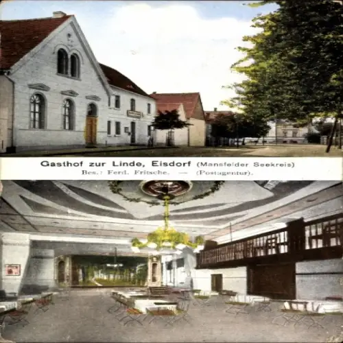 Ak Eisdorf Teutschenthal im Saalekreis, Gasthof zur Linde