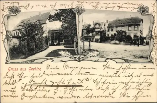 Ak Gerbitz Nienburg an der Saale, Teilansichten, Wohnhäuser