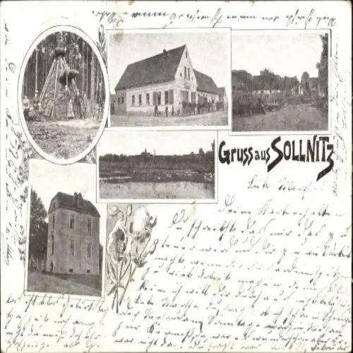 Ak Sollnitz Dessau in Sachsen Anhalt, Teilansichten, Gasthaus, Köhler