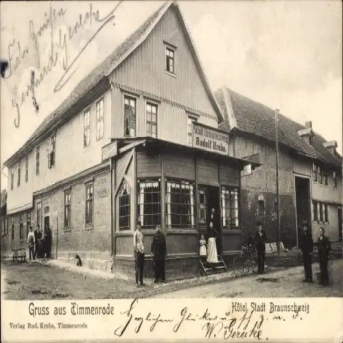 Ak Timmenrode Blankenburg am Harz, Hotel Stadt Braunschweig, Inh. Rudolf Krebs