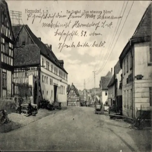 Ak Hermsdorf in Thüringen, Gasthof Zum schwarzen Bären