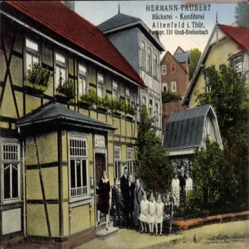 Ak Altenfeld Großbreitenbach in Thüringen, Hermann Taubert, Bäckerei, Konditorei, Fachwerkhaus, G