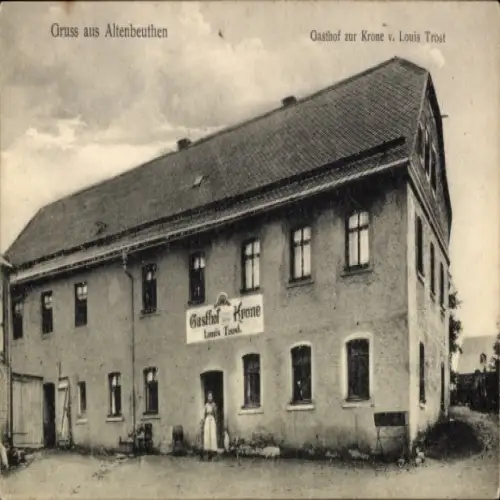 Ak Altenbeuthen in Thüringen, Gasthof zur Krone, v. Louis Trost