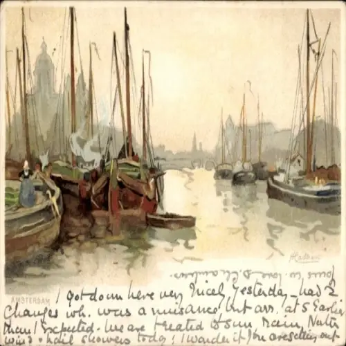 Künstler Ak Cassiers, H., Amsterdam Nordholland Niederlande, Hafenpartie