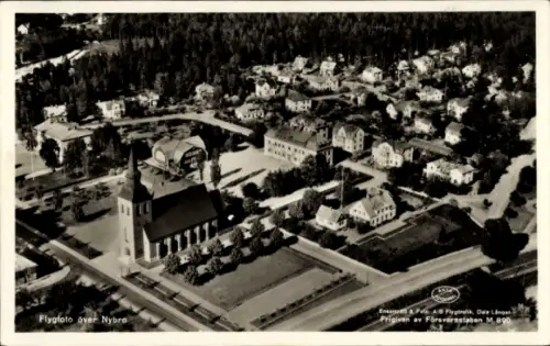 Ak Nybro Schweden, Fliegeraufnahme
