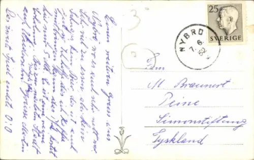 Ak Nybro Schweden, Fliegeraufnahme