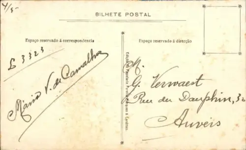 Ak Coimbra Portugal, Klosterhof, Kirche Santa Cruz, Brunnen, Garten