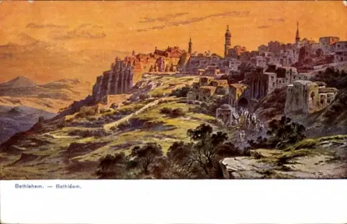 Künstler Ak Perlberg, Bethlehem Palästina, Gesamtansicht