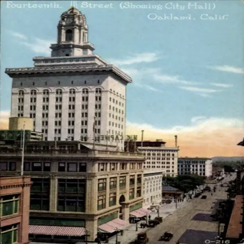 Ak Oakland Kalifornien USA, Hochhaus, Stadtansicht, helle Farben, Stadtverwaltung,  Architektur