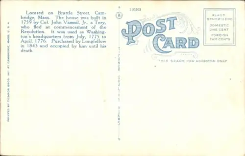 PC Cambridge Massachusetts USA, Longfellows Home, Portrait