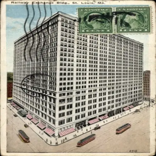 Ak Saint Louis Missouri USA, Eisenbahnbörsengebäude