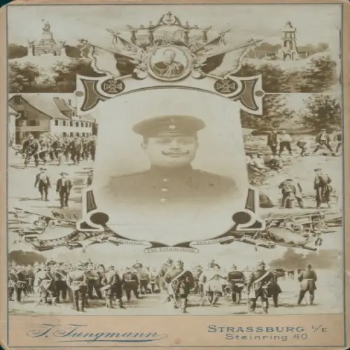 Kabinett Foto Porträt Deutscher Soldat, Kaiserreich, Kaiser Wilhelm II.Fotograf Jungmann, Straßburg
