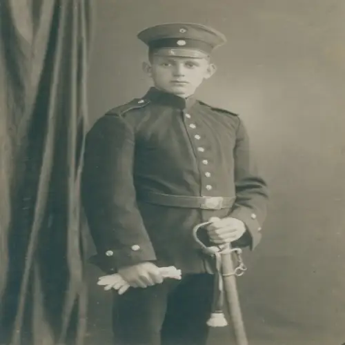 Kabinett Foto Porträt Deutscher Soldat, Kaiserreich, Säbel, Fotograf Ernst Wolff, Limbach