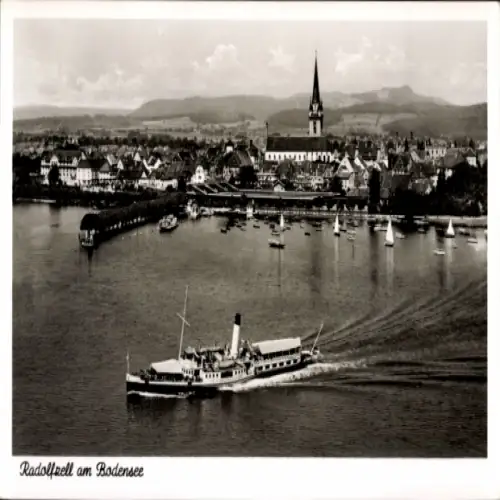 Ak Radolfzell am Bodensee, Fliegeraufnahme