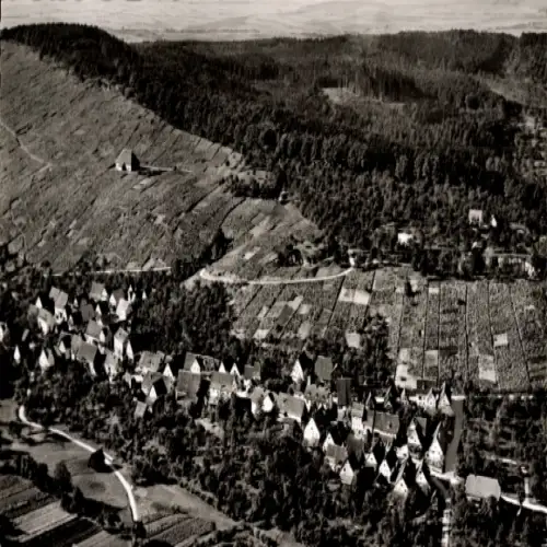 Ak Hanweiler Winnenden in Württemberg, Landschaftsaufnahme, Weinort  Wälder, Weinberge, Häuser