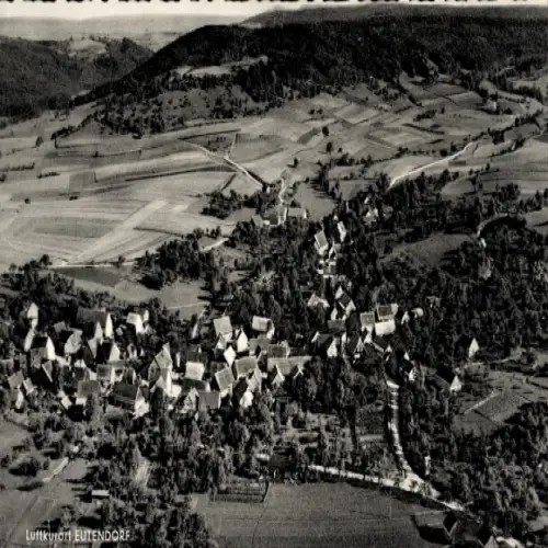 Ak Ak Eutendorf Gaildorf am Kocher Württemberg, Luftkurort  Landschaft mit vielen Dächern, Bergla