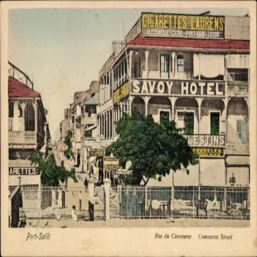 Ak Port Said Ägypten, Rue du Commerce, Savoy Hotel