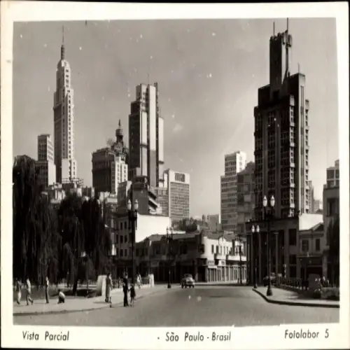 Ak São Paulo Brasilien, Stadtansicht, Hochhäuser, Brasilien, Schwarz-Weiß-Foto