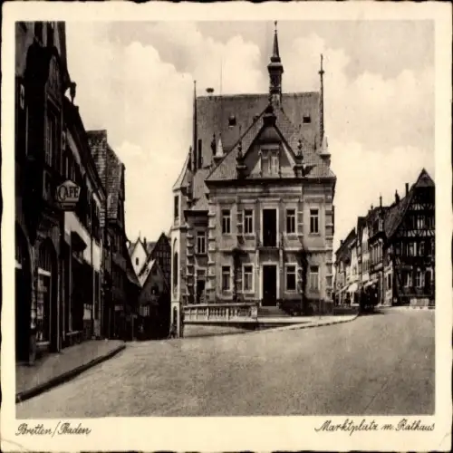 Ak Bretten in Baden, Marktplatz, Rathaus